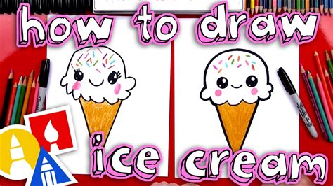 Step By Step Guide To How To Draw A Cute Ice Cream Cone With Pastels