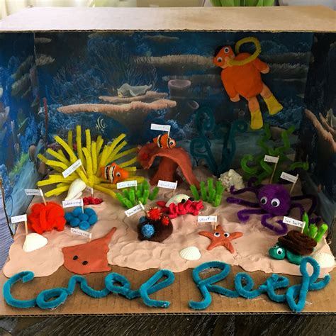 Pin By Colleen Maine On Diorama Project Coral Reef Craft Coral Reef