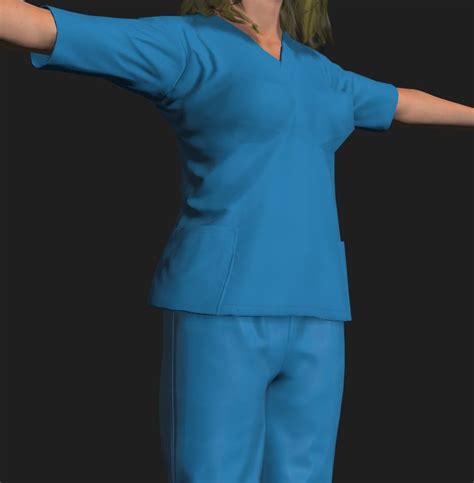 animated nurse woman rigged 3d game character 3d model 8 blend c4d fbx obj free3d