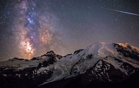 Wallpaper The Sky Stars Night Usa The Milky Way Washington Mount
