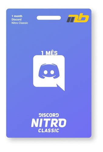 Discord Nitro Classic Mensal T Card Discord Oficial Mercadolivre