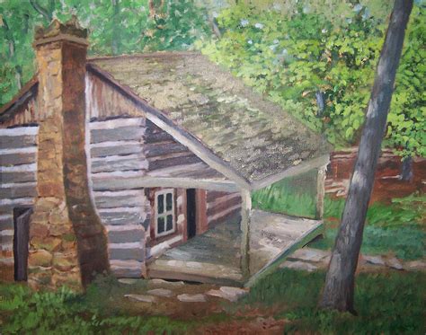 The creepy painting in the cabin shows five people in the woods, presumably the buckners (note the missing left arm of one of the hunters in the painting), tearing a lamb to pieces as a mysterious figure in the background watches referencing the ancient ones watching as hunters savagely kill the sacrifice—lambs often being thought of as the. Cabin in the woods Painting by Ron Bowles