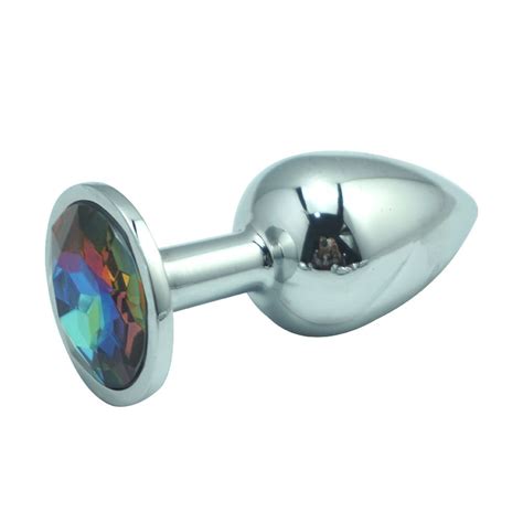 Buy 12 Color For Choose 3996cm Large Size Silver Metal Anal Plug Butt Plug