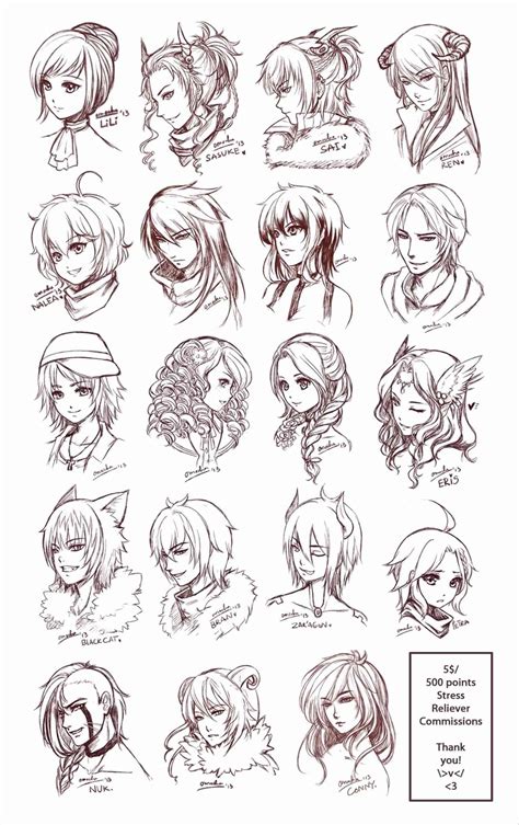 Hairstyles For Short Hair Drawing Sketch Head Drawing Sketches