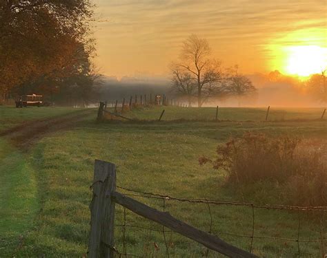 Farm Sunrise In The Mist Photograph By Laura Kahler Pixels