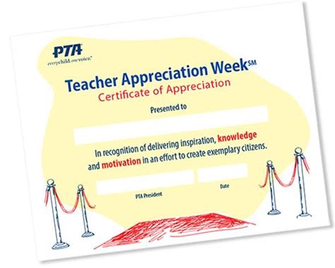 Certificate Of Appreciation Teacher Appreciation Week Teacher