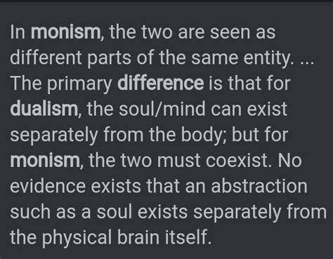 Compare And Contrast The Concepts Of Monism And Dualism Brainlyph