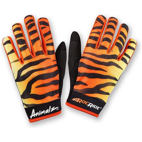 Rocride Animalz Orange Tiger Full Finger Cycling Gloves For Mountain