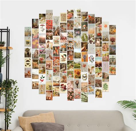 100 printed 4x6 wall collage kit cottagecore flowers photo etsy photo wall art wall collage