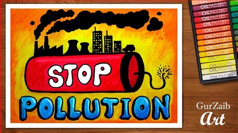 How To Draw Stop Pollution Poster Chart For Babe Babes Step By