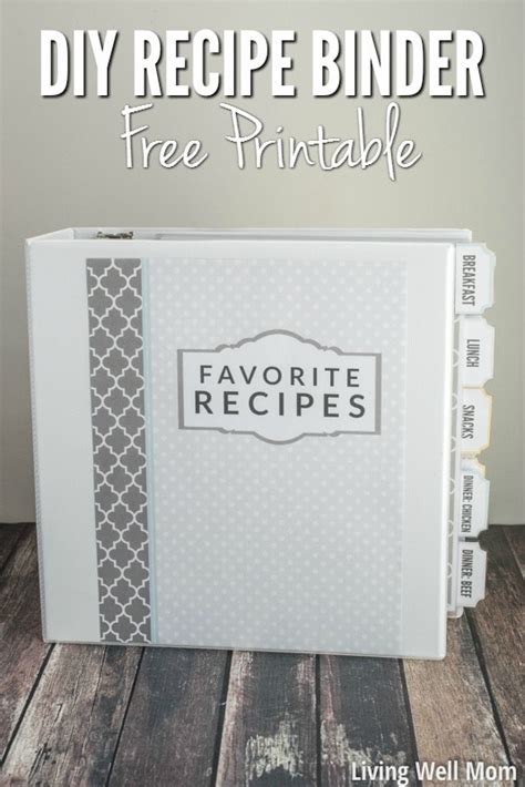 Free Printable Recipe Binder Cover Printable Provide A Variety Of