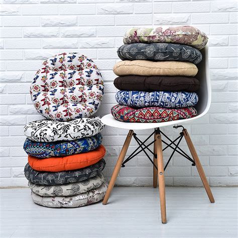 Round chair pads floor seat cushion pillows removable cotton linen cover tatami round chair cushions for dining kitchen patio pad meditation cushion thick 5.9,darkbrown,60cm (24) 3.5 out of 5 stars. 43x43cm Round Cotton Linen Chair Cushion Pillow Seat Cushion Pad Sit Tatami Mat Indoor Outdoor ...