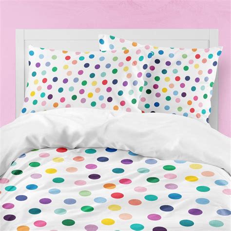 Polka Dot Bedding Set With Sheets Colorful Girls Room Decor Etsy