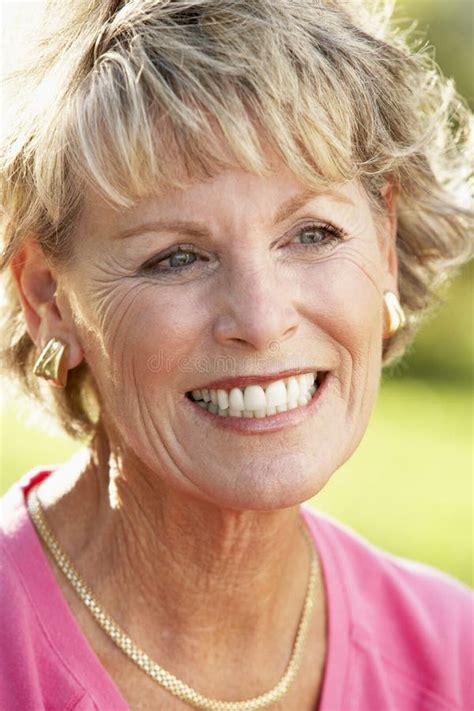 Portrait Of Senior Woman Smiling Stock Image Image Of Casual Looking