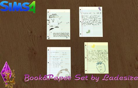 My Sims 4 Blog Books And Papers Set By Ladesire