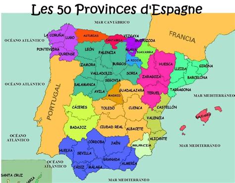 Les 50 Provinces Despagne Espagne Carte Espagne Region Espagne