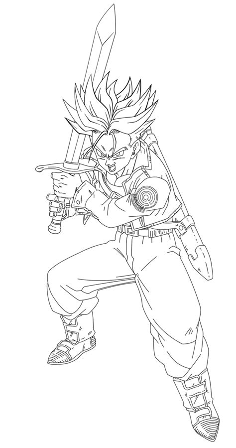You may bring the episodes of dragon ball or bring some pictures which tell about some characters of dragon ball. Trunks Ssj - Free Coloring Pages