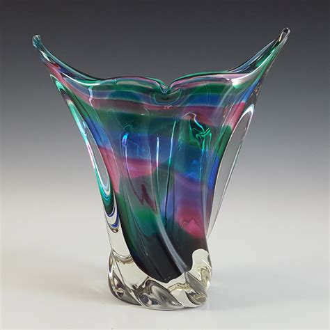 Iwatsu Hineri Japanese Multicoloured Cased Glass Vase £5700