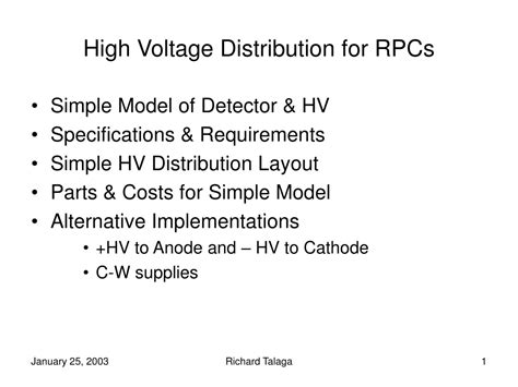 Ppt High Voltage Distribution For Rpcs Powerpoint Presentation Free