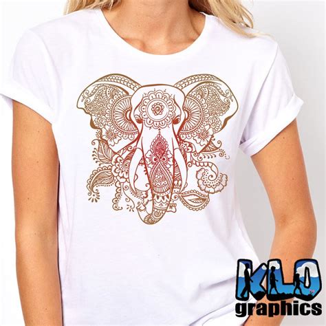 2018 women cute t shirt elephant mandala head t shirt beautiful save the elephants conservation