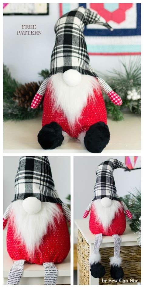 DIY Fabric Christmas Gnome Free Sewing Pattern & Tutorial | Fabric Art