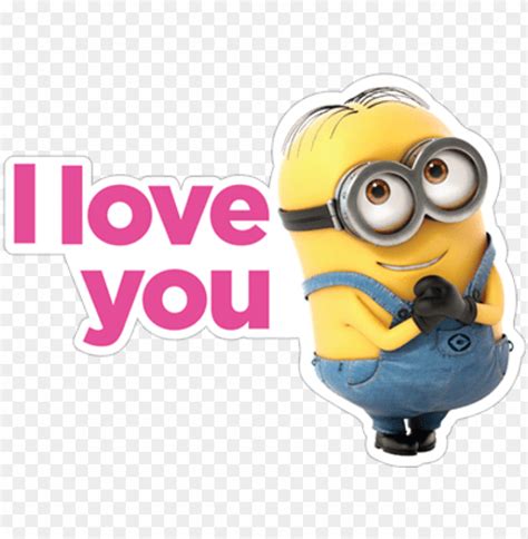 Free Download Hd Png I Love You Minion Romantic Viber Stickers