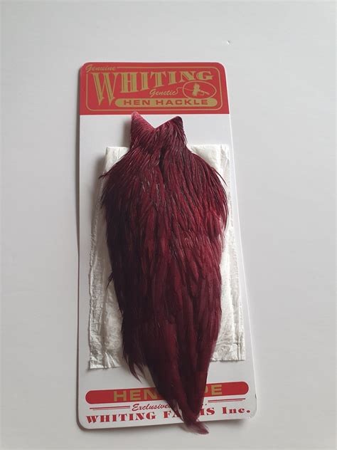 Whiting Hen Cape White Dyed Claret Premier Angling
