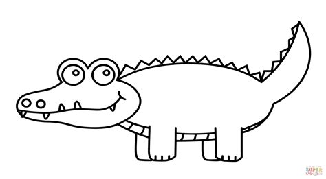 Get baby alligators coloring pages. Cute Cartoon Alligator coloring page | Free Printable ...