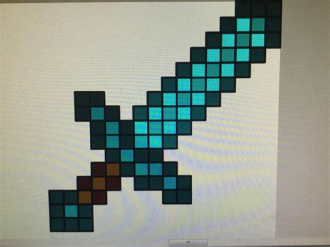 Pixel Art Diamond Sword Minecraft Project 6fe