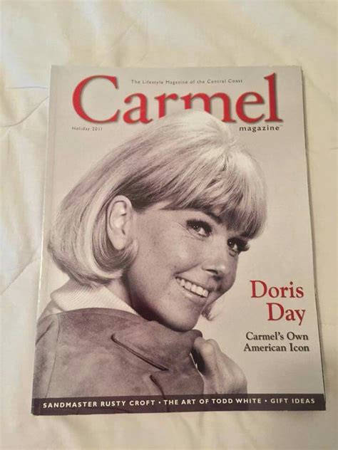 The Front Cover Of Carmel Magazine With An Image Of Doris Day Smiling And Looking To Her Left
