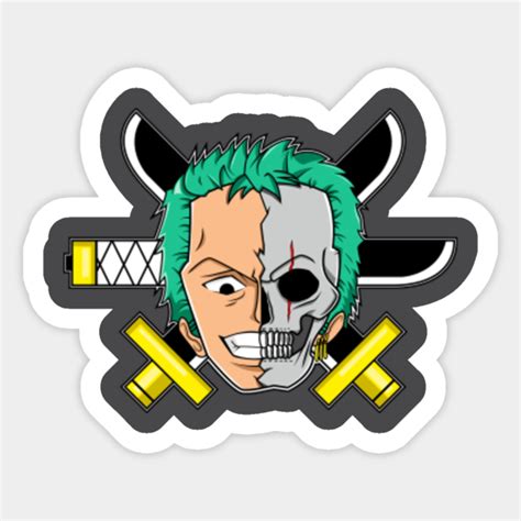 Roronoa Zoro Skull One Piece Sticker Teepublic