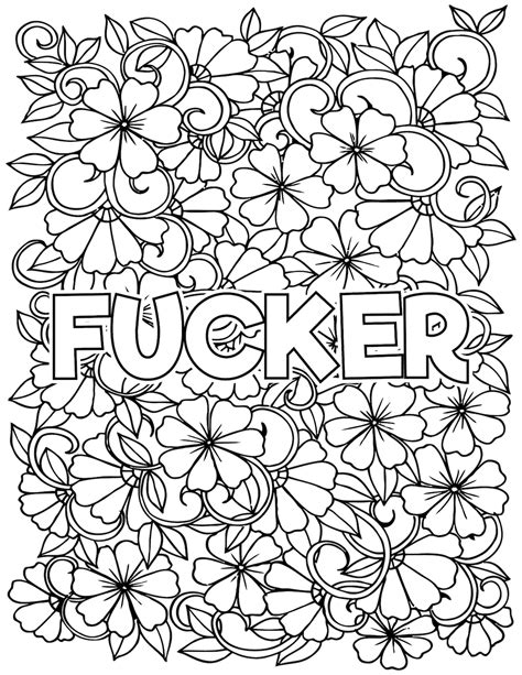 Adult Swear Words Coloring Book Pages Sketch Coloring Page