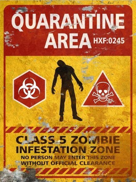 Quarantine Area Thick Sign Halloween Decor Prop Road And Lawn