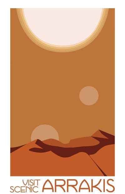 Visit Scenic Arrakis Ultra Clean Minimal Travel Poster Art Print By