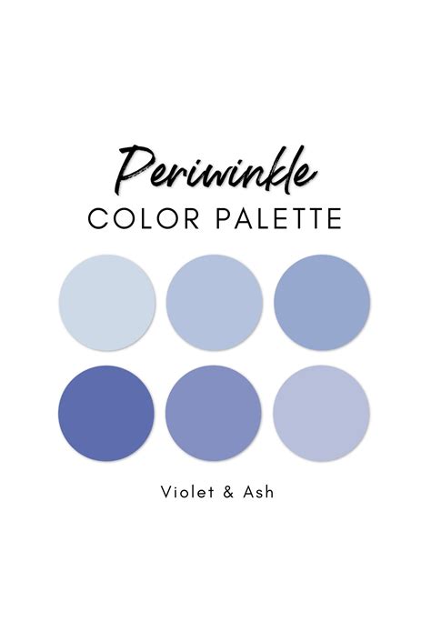 Periwinkle Procreate Palette Color Chart Blue Purple Etsy