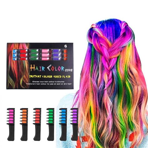 Can stiffen your hair while washing out. Hair Chalk LAWOHO 6 Bright Temporary Washable Hair Color ...