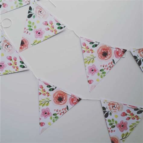 Floral Watercolour Bunting Diy Decorations Printable Party Bunting