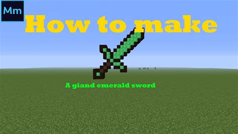 Minecraft How To Make A Giand Emerald Sword Youtube