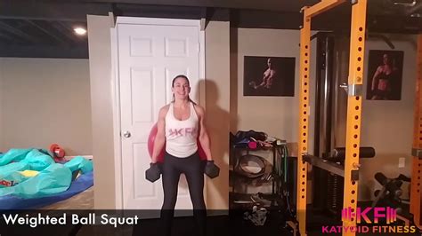 weighted ball squat youtube