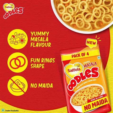 Buy Saffola Oodles Ring Noodles Yummy Masala Flavour No Maida 184