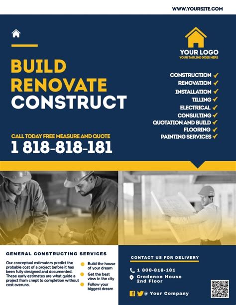 Construction Company Ad Template Postermywall