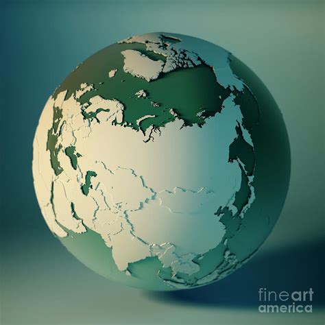 Russia Globe Countries 3d Render Planet Earth Dof Digital Art By Frank