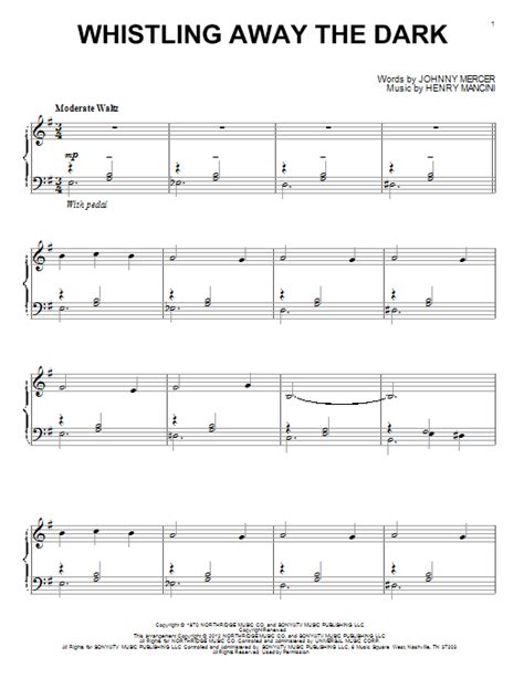 Whistling Away The Dark Sheet Music | Henry Mancini | Piano Solo