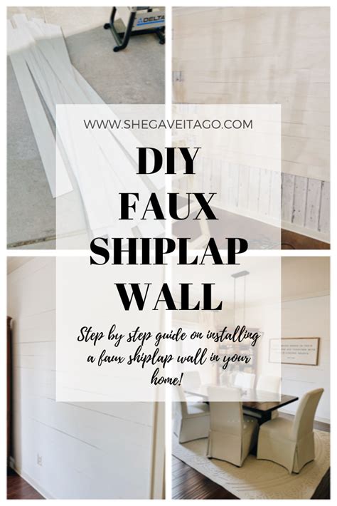 Diy Faux Shiplap Wall A Step By Step Tutorial She Gave It A Go