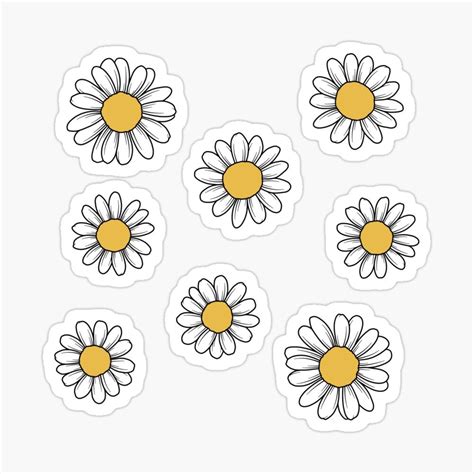 Daisy Flower Sticker Pack Sticker For Sale By Jamie Maher Tumblr
