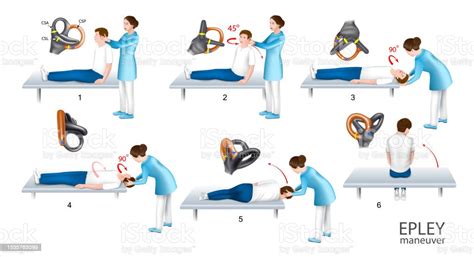 Epley Maneuver Is Performed Help Of A Doctor Stock Illustration