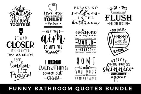 Funny Bathroom Sayings Sign Svg Bundle Graphic By Craftlabsvg