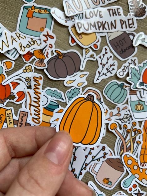 Fall Theme Sticker Pack Autumn Vibe Stickers Pumkin Vibe Etsy