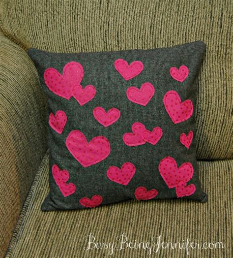 Sparkly Hearts Pillow Cover Busy Being Jennifer