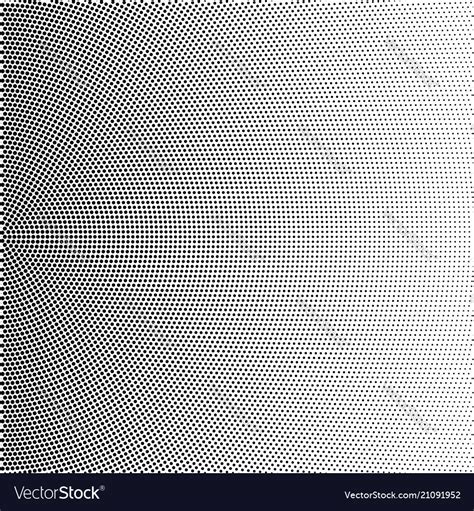 Halftone Of Radial Gradient With Black Dots Vector Image